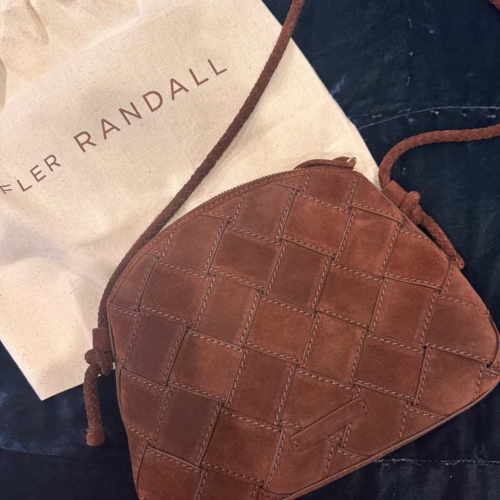 Loeffler Randall Brown Woven Leather Crossbody Bag